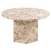 Okrúhly konferenčný stolík Naxos - svetlohnedý mramor