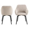 2x Jedálenské kreslo Clara - béžová / čierna