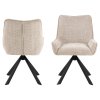 2x Otočná jedálenská stolička Eddie - béžová / čierna