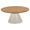 Okrúhly konferenčný stolík Soli 85 - dub / sivá