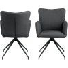 2x Otočné jedálenské kreslo Laura - sivá / čierna