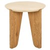 Okrúhly príručný stolík Dockland - béžová / dub divoký