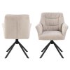 2x Otočné jedálenské kreslo Alonso - béžová / čierna