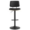 Barová stolička Owen - čierna ekokoža / dub
