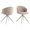 Otočná jedálenská stolička Ella - béžová / sivá