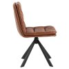 2x Otočná jedálenská stolička Dean - hnedá ekokoža / čierna