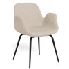 2x Jedálenské kreslo Beth - béžová / čierna