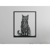 AKCIA - Drevený obraz Mačka a stromy, Čierna