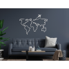AKCIA - Minimalistický obraz Mapa sveta - line art, Antracit