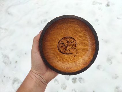 Dubový talíř Liška 15 cm