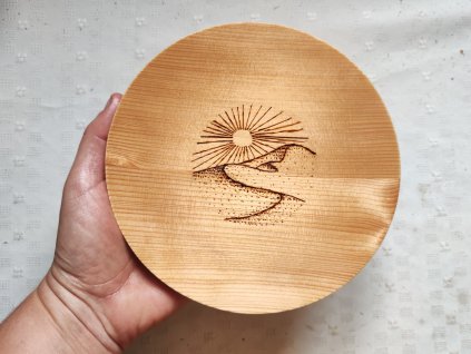 Dřevěný talíř Slunce 17 cm