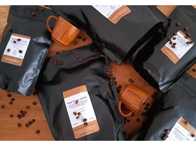 Kafe Quinta Řezivo Espresso směs 100% arabika  - zrnková, 500 g