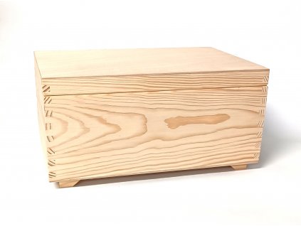 Dřevěná krabička s víkem a organizérem - 30 x 20 x 15 cm, přírodní