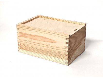 Dřevěná krabička s výsuvným dnem - 18 x 12 x 9 cm