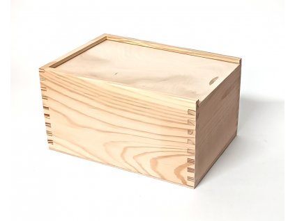 Dřevěná krabička s výsuvným dnem - 20 x 14 x 11 cm