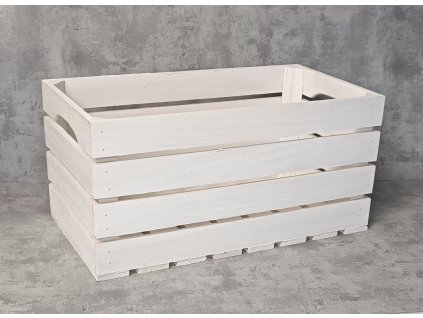 Dřevěná bedýnka - bílá 50x27x24 cm