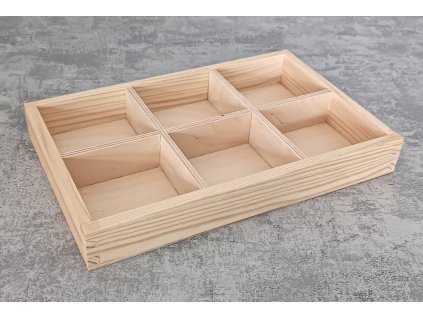 Dřevěná krabička - organizér  27,5 x 18 x 3,5 cm