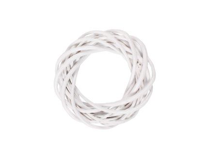 Proutěný věnec bílý - průměr 15 cm - 2. JAKOST!