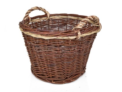 Kulatý proutěný koš s dvěma uchy - Ø 40 cm