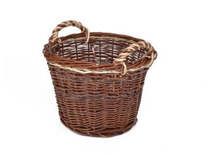 Kulatý proutěný koš s dvěma uchy - Ø 30 cm
