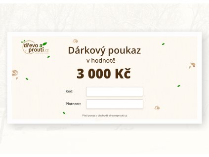 Dárkový poukaz v hodnotě 3 000 Kč