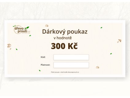 Dárkový poukaz v hodnotě 300 Kč