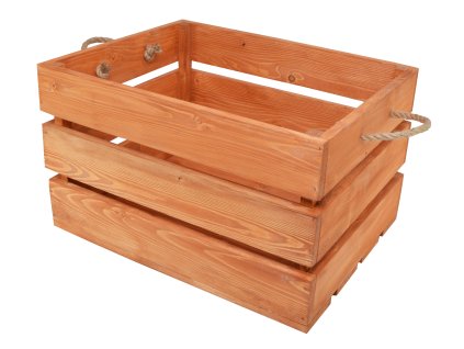 Dřevěná bedýnka s provazy 50x39x30 cm - olše