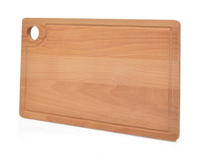 Buková krájecí deska - prkénko s otvorem a drážkou - 40 x 25 cm