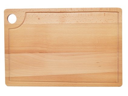 Buková krájecí deska - prkénko s otvorem a drážkou - 45 x 30 cm