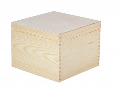 Dřevěná krabička s víkem - 13,5x13,5x10,5 cm