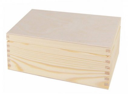 Dřevěná krabička s víkem - 22 x 16 x 9 cm - 2. JAKOST!