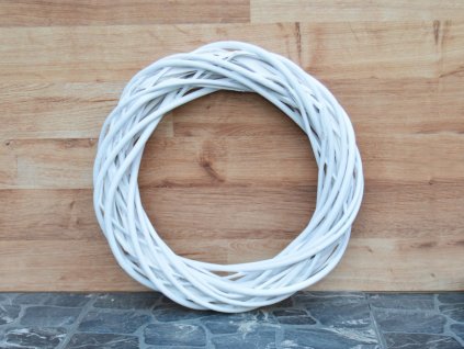Proutěný věnec bílý - průměr 30 cm