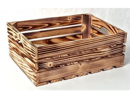 Dřevěná bedýnka 40x30x15 cm - opalovaná