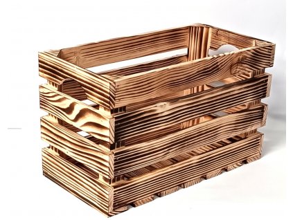 Dřevěná bedýnka 40x20x24cm - opalovaná