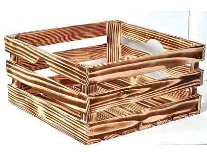 Dřevěná bedýnka 40x40x15 cm - opalovaná