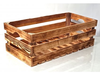 Dřevěná bedýnka 60x20x15 cm - opalovaná