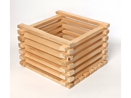 Dřevěná bedýnka 21,5 x 21,5 x 14 cm - přírodní