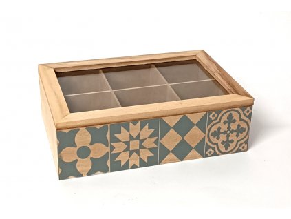 Dřevěná krabička s víkem a organizérem II - 24 x 16,5 x 7,5 cm