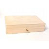 Dřevěná truhla na šperky se zámkem, 25 x 15 cm, přírodní