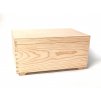 Dřevěná krabička s víkem a dvěma organizéry - 30 x 20 x 15 cm, přírodní