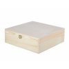 Dřevěná krabička s víkem - 30 x 30 x 10 cm, přírodní - 2. JAKOST!