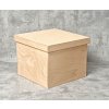 Dřevěná krabička s víkem  - 22 x 22 x 15 cm, přírodní