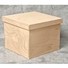 Dřevěná krabička s víkem  - 25 x 25 x 20 cm, přírodní