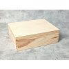 Dřevěná krabička s víkem a organizérem- 25 x 20 x 7 cm, přírodní - 2. JAKOST!