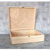 Dřevěná krabička se zapínáním na tři vína , přírodní, vhodné pro gravírování nebo decoupage - 2. JAKOST!