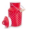 Konvice na mléko smaltovaná, 2 l - Bílá tečka na červeném - 2. JAKOST!