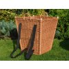 Hranatá proutěná nůše z loupaného proutí - velká