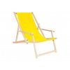 Zahradní lehátko s opěrkami - žluté vyměnitelné plátno