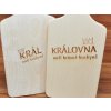 Sada dvou bukových prkének KRÁLOVNA A KRÁL KUCHYNĚ, pro páry - 32 x 14 cm