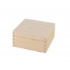Dřevěná krabička s víkem - 12,5 x 12,5 x 6 cm